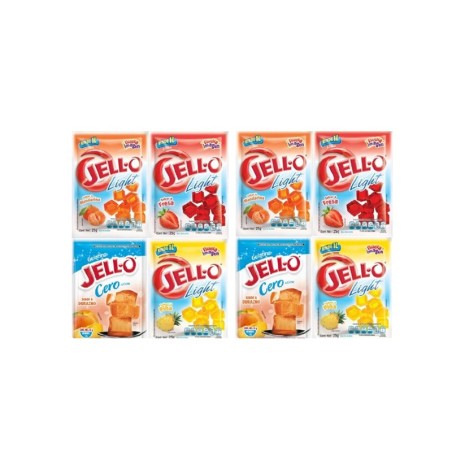 Gelatina Jello 25g, rinden 1 litro (paquete de 8 unidades)