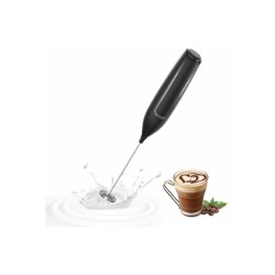 Espumador de leche de mano, varita de espuma eléctrica, mezclador de bebidas con batidor de acero inoxidable.