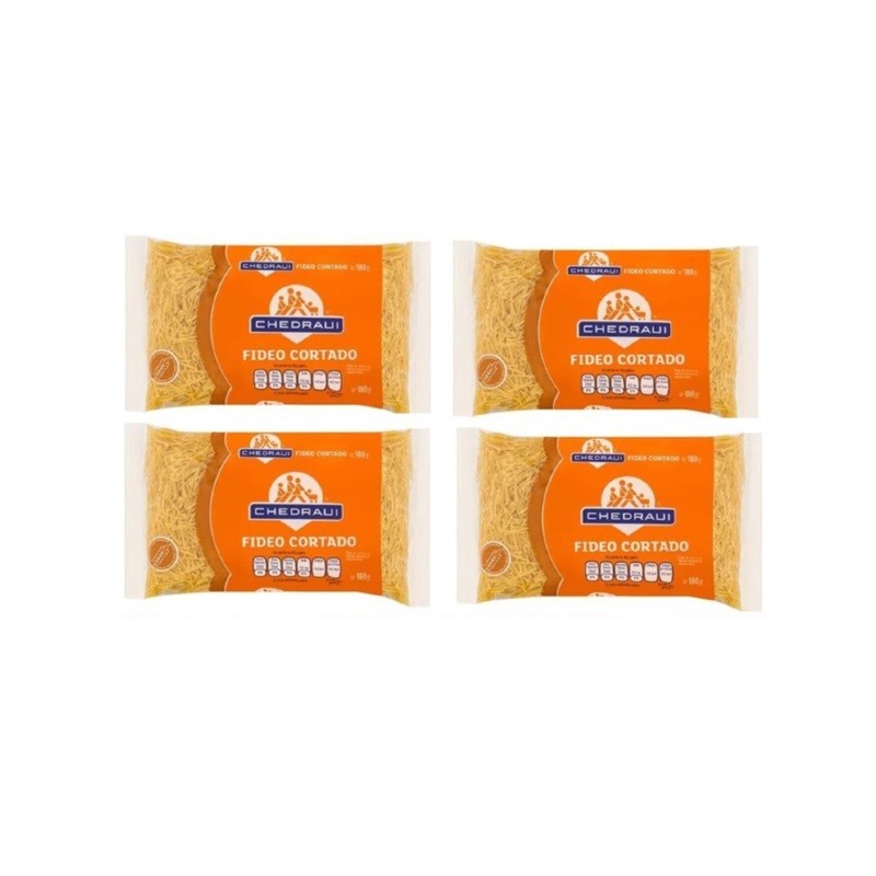 Pasta de Fideo Cortado Semolina de Trigo Duro 180g (4 unidades)