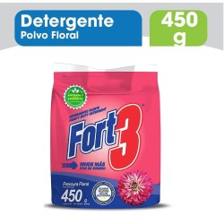 Detergente En Polvo Fort3 Frescura Floral - 450g