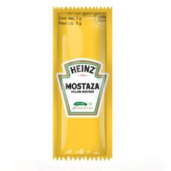 Heinz Paquetes de una sola porción de mostaza amarilla 5g (estuche de 20 unidades)