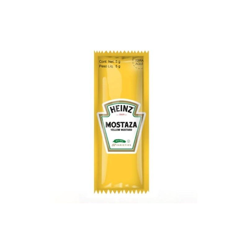 Heinz Paquetes de una sola porción de mostaza amarilla 5g (estuche de 20 unidades)