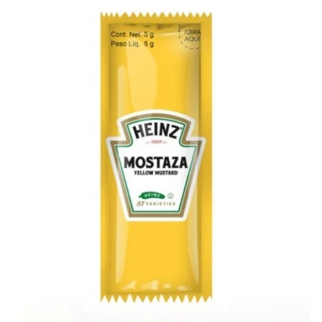 Heinz Paquetes de una sola porción de mostaza amarilla 5g (estuche de 20 unidades)