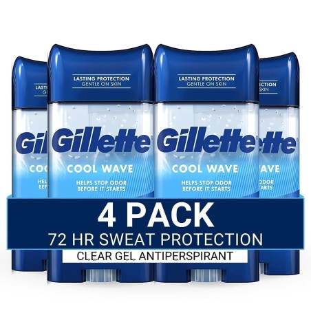 Gillette Antitranspirante y desodorante para hombres, protección 72 horas, 3.8 oz (paquete de 4)