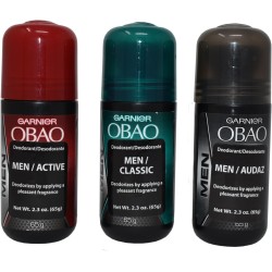 Obao Garnier Desodorante surtido para hombre, paquete de 3 unidades 65 g c/u