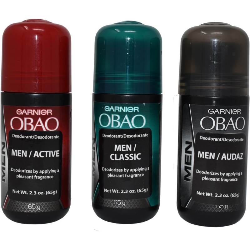 Obao Garnier Desodorante surtido para hombre, paquete de 3 unidades 65 g c/u