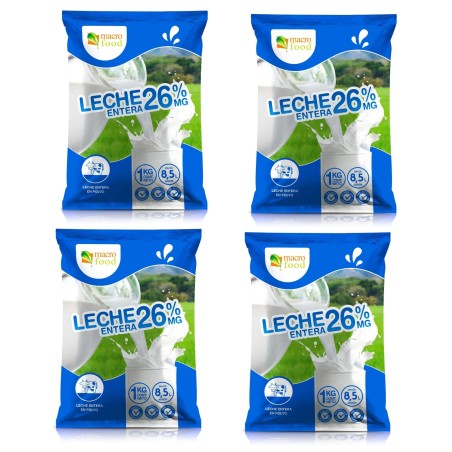 Leche en polvo 28 % MG 4 bolsas de 1 kg