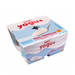 Yogurt pasteurizado sabor natural azucarado Yogu+ Feiraco (4 x 125 g / 4.41 oz)