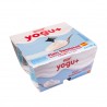 Yogurt pasteurizado sabor natural azucarado Yogu+ Feiraco (4 x 125 g / 4.41 oz)