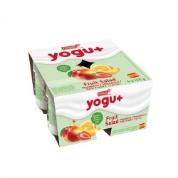 Yogurt sabor macedonia Yogu+ Feiraco (4 x 125 g / 4.41 oz)