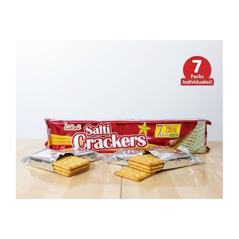 Corall Salti Crackers - Galletas saladas tipo cracker (7 paquetes individuales)